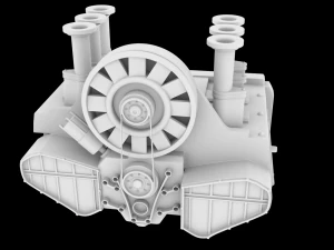 पोर्शे 911 इंजन एसटीएल 3डी प्रिंट 3D प्रिंट मॉडल