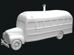 magic bus with separated wheels and bumper stl for 3d print 3D Print Model