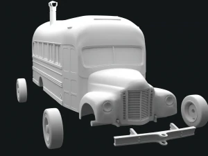 magic bus with separated wheels and bumper stl for 3d print 3D Print Model