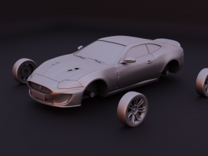 jaguar xkr 2010 2 versions stl for 3d printing Modelo de Impressão 3D