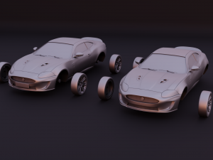 jaguar xkr 2010 2 versions stl for 3d printing Modelo de Impressão 3D