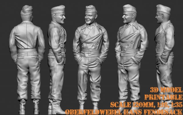 Hans fendesack 3d printable figure different scale 3D-printmodel .c4d .max .obj .3ds .fbx .stl .blend 