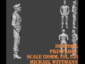 Michael wittmann waffenss 3d printable figure different scale 3D Print Model