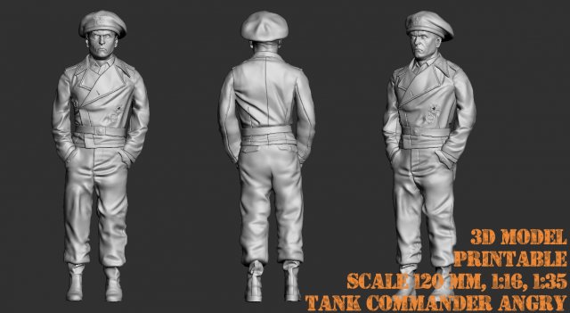 Tankcommander wehrmacht 3d printable figure different scale version 1 3D Print Model .c4d .max .obj .3ds .fbx .stl .blend 