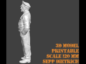 Sepp dietrich 3d printable figure scale 120mm 3D Print Model
