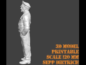 Sepp dietrich 3d printable figure scale 120mm 3D Print Model