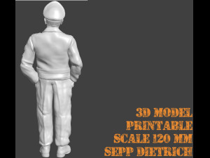 Sepp dietrich 3d printable figure scale 120mm 3D Print Model