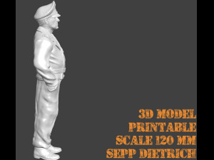 Sepp dietrich 3d printable figure scale 120mm 3D Print Model
