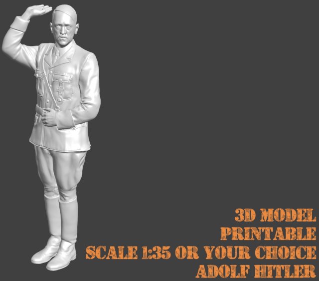 Adolf Hitler 3d printable Scale 135 Figur Version 1 3D Модель .c4d .max .obj .3ds .fbx .stl .blend 