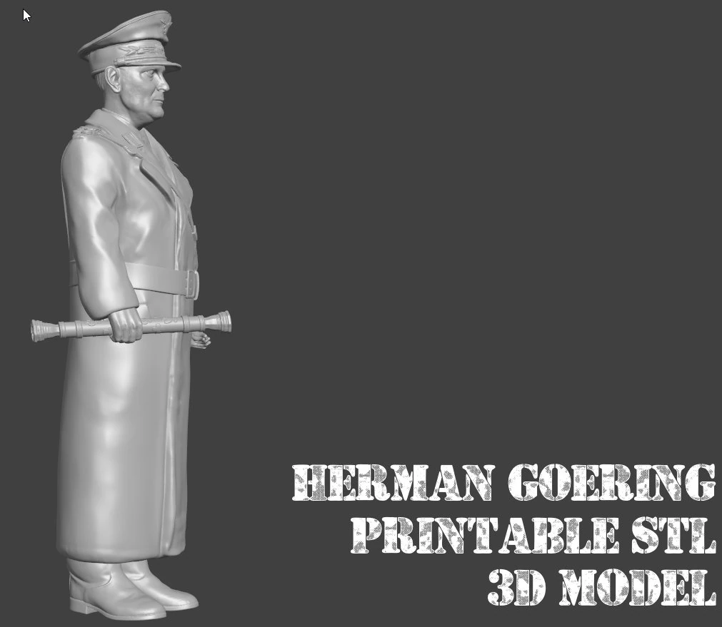 Reichsfeldmarschall Hermann Goering with Coat 3D Printable STL File 3D Print Model .c4d .max .obj .3ds .fbx .stl .blend