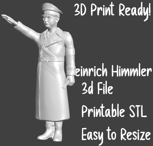 Heinrich Himmler 3d printable STL Version 2 3Dプリントモデル .c4d .max .obj .3ds .fbx .stl .blend 