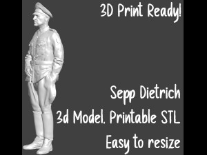 Sepp Dietrich 3d Printable STL Easy to resize 3D 模型