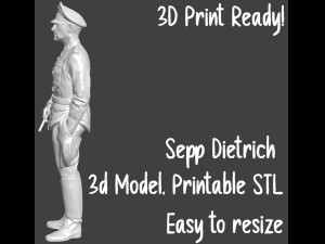 Sepp Dietrich 3d Printable STL Easy to resize 3D Model