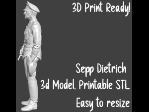 Sepp Dietrich 3d Printable STL Easy to resize 3D Model
