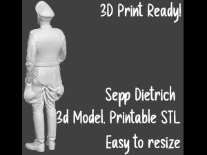 Sepp Dietrich 3d Printable STL Easy to resize 3D Model
