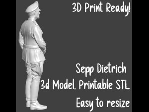 Sepp Dietrich 3d Printable STL Easy to resize 3D Model