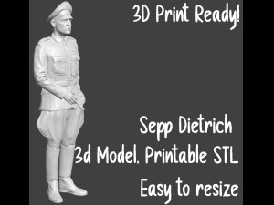 Sepp Dietrich 3d Printable STL Easy to resize 3D Model