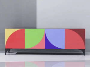 table de bureau buffet revol Modèle 3D