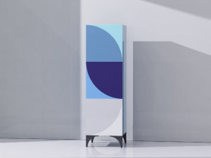 revol column 3 doors desk table 3D Model