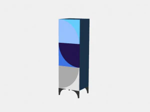 revol column 3 doors desk table 3D Model