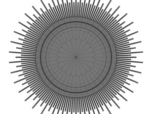 mirror in the form of the sun Modelo 3D