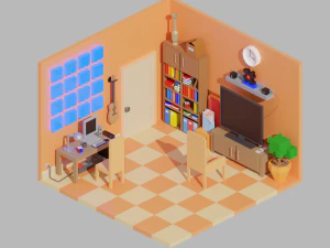 interior de la sala de recreación Modelo 3D