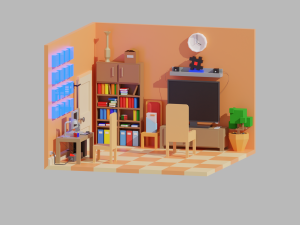 recreation room interior 3D 모델