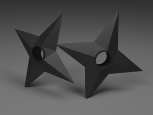 kunai and shuriken from the anime naruto 3D Model