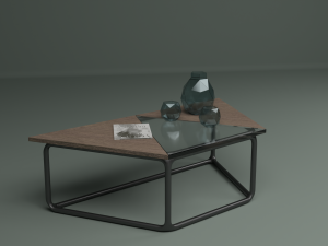 the set includes a table and chair 3D 模型