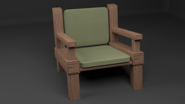 armchai with soft pillows 3D Model .c4d .max .obj .3ds .fbx .stl .blend 