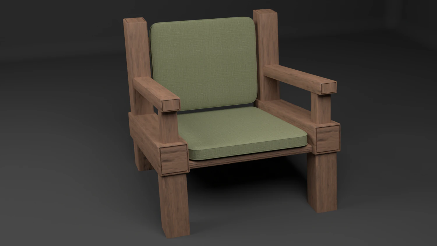 armchai with soft pillows 3D Model .c4d .max .obj .3ds .fbx .stl .blend 