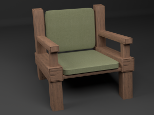 armchai with soft pillows 3D 模型