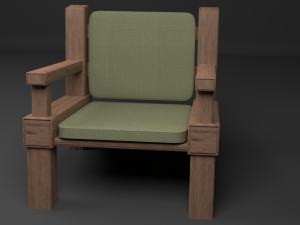 armchai with soft pillows 3D Model
