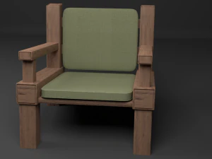 armchai with soft pillows 3D Model