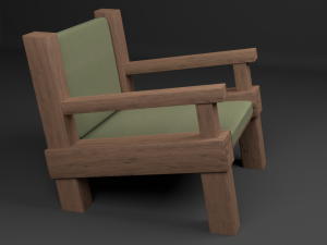 armchai with soft pillows 3D Model