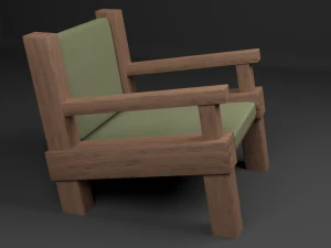 armchai with soft pillows 3D Model