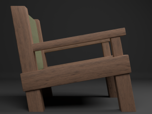 armchai with soft pillows 3D Model
