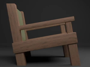 armchai with soft pillows 3D Model