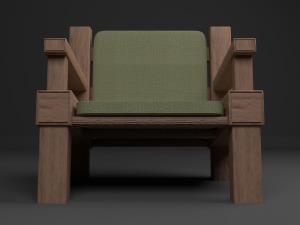 armchai with soft pillows 3D Model