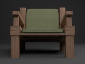 armchai with soft pillows 3D Model