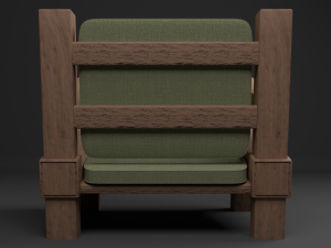 armchai with soft pillows 3D Model