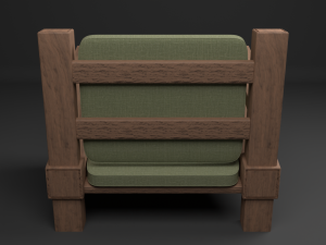 armchai with soft pillows 3D Model