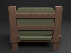armchai with soft pillows 3D Model
