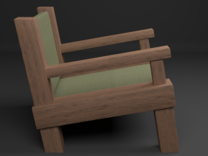 armchai with soft pillows 3D Model