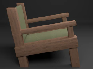 armchai with soft pillows 3D Model