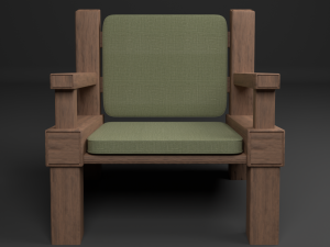 armchai with soft pillows 3D Model