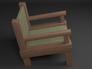 armchai with soft pillows 3D Model