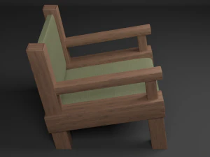 armchai with soft pillows 3D Model