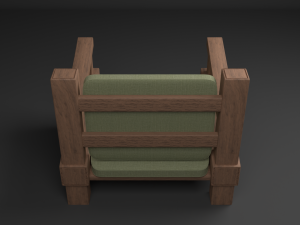armchai with soft pillows 3D Model