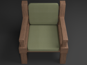 armchai with soft pillows 3D Model
